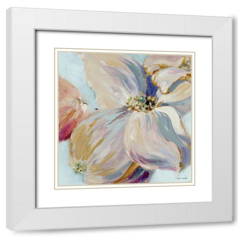 Floral Song Pastel II White Modern Wood Framed Art Print with Double Matting by Loreth, Lanie