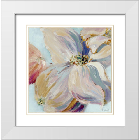 Floral Song Pastel II White Modern Wood Framed Art Print with Double Matting by Loreth, Lanie