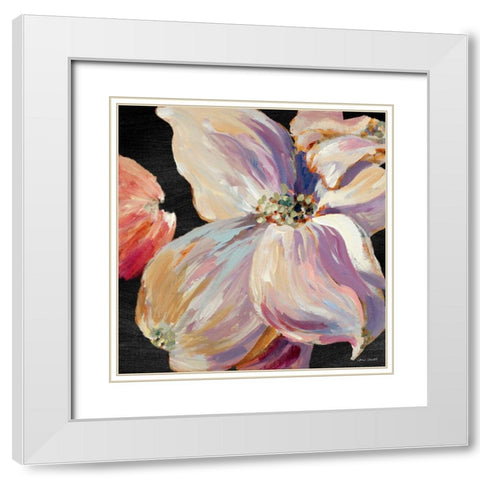 Soft Flower Song on Black II White Modern Wood Framed Art Print with Double Matting by Loreth, Lanie