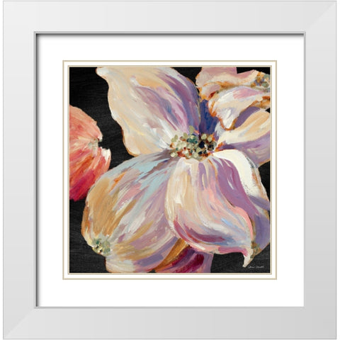 Soft Flower Song on Black II White Modern Wood Framed Art Print with Double Matting by Loreth, Lanie
