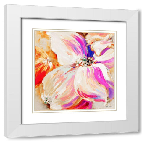 Flower Pop Song II White Modern Wood Framed Art Print with Double Matting by Loreth, Lanie