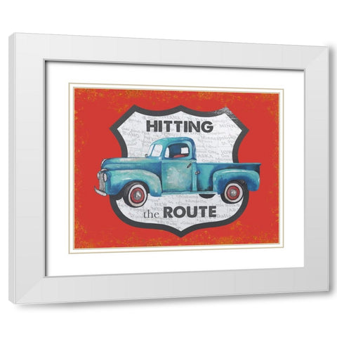 Hitting the Route in Red White Modern Wood Framed Art Print with Double Matting by Medley, Elizabeth
