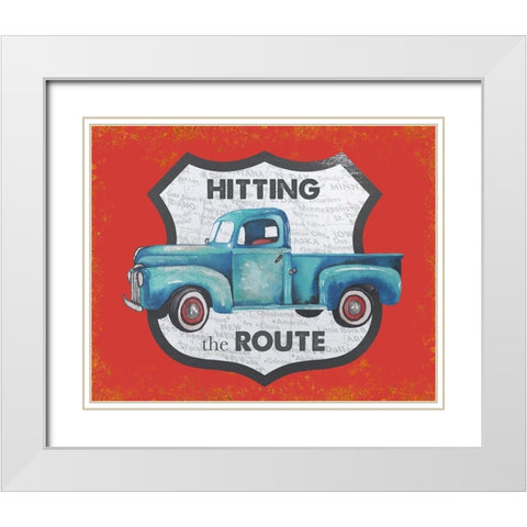 Hitting the Route in Red White Modern Wood Framed Art Print with Double Matting by Medley, Elizabeth