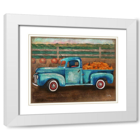 Truck Harvest I White Modern Wood Framed Art Print with Double Matting by Medley, Elizabeth