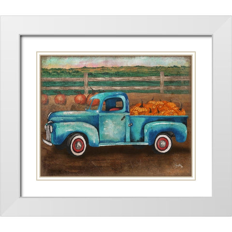 Truck Harvest I White Modern Wood Framed Art Print with Double Matting by Medley, Elizabeth