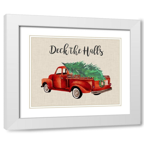 Deck The Halls White Modern Wood Framed Art Print with Double Matting by Medley, Elizabeth