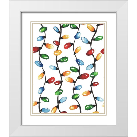 Holiday Lights White Modern Wood Framed Art Print with Double Matting by Medley, Elizabeth