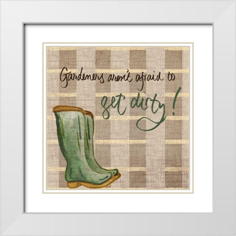 Get Dirty White Modern Wood Framed Art Print with Double Matting by Medley, Elizabeth
