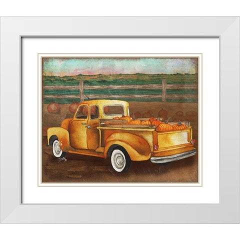 Truck Harvest II White Modern Wood Framed Art Print with Double Matting by Medley, Elizabeth