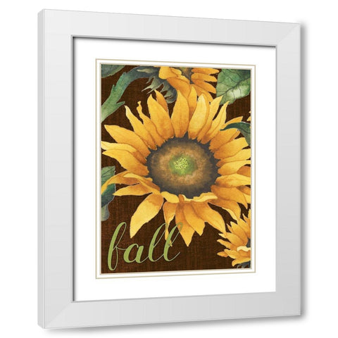 Sunflowers in the Fall White Modern Wood Framed Art Print with Double Matting by Medley, Elizabeth