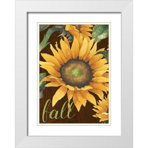 Sunflowers in the Fall White Modern Wood Framed Art Print with Double Matting by Medley, Elizabeth