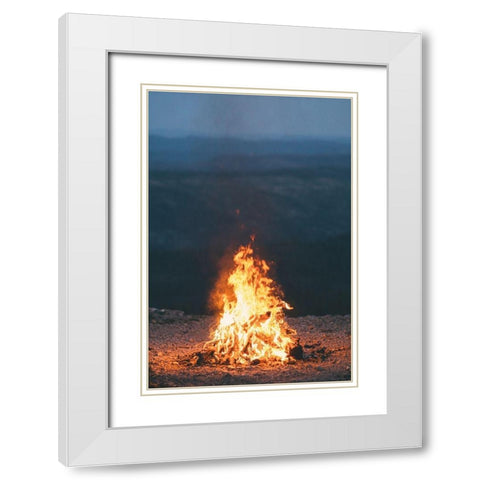 Bonfire Nights White Modern Wood Framed Art Print with Double Matting by Stewart, Wil