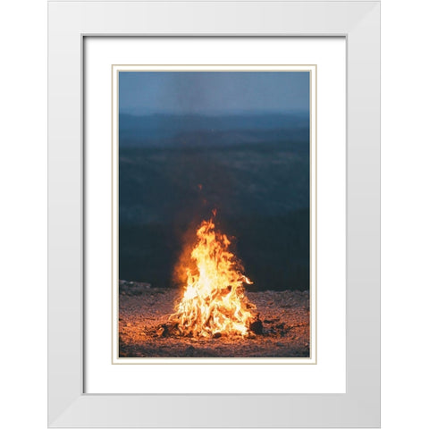 Bonfire Nights White Modern Wood Framed Art Print with Double Matting by Stewart, Wil