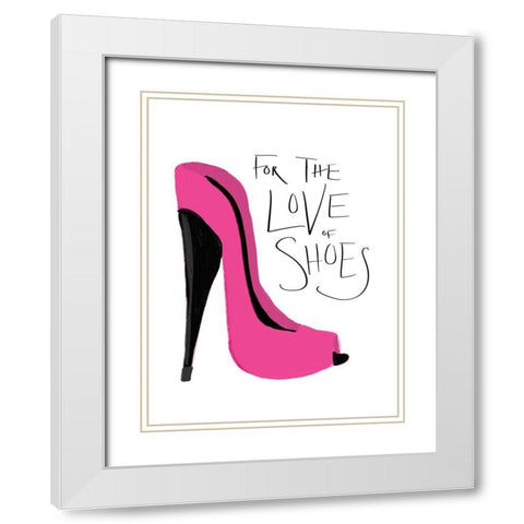 The Love of Shoes White Modern Wood Framed Art Print with Double Matting by SD Graphics Studio