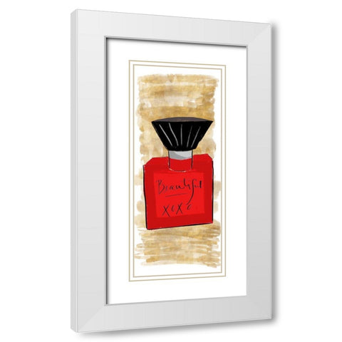 Beautiful Perfume Panel White Modern Wood Framed Art Print with Double Matting by SD Graphics Studio