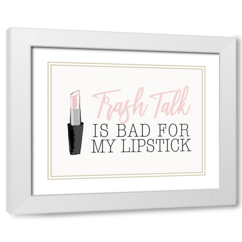 Trash Talk White Modern Wood Framed Art Print with Double Matting by SD Graphics Studio