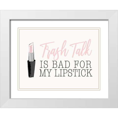 Trash Talk White Modern Wood Framed Art Print with Double Matting by SD Graphics Studio