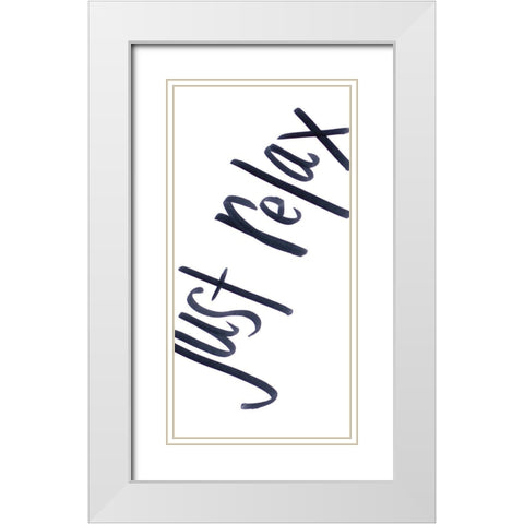 Peaceful Panel I White Modern Wood Framed Art Print with Double Matting by SD Graphics Studio