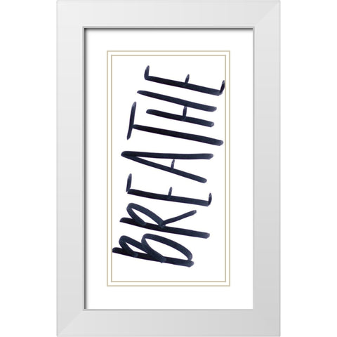 Peaceful Panel II White Modern Wood Framed Art Print with Double Matting by SD Graphics Studio