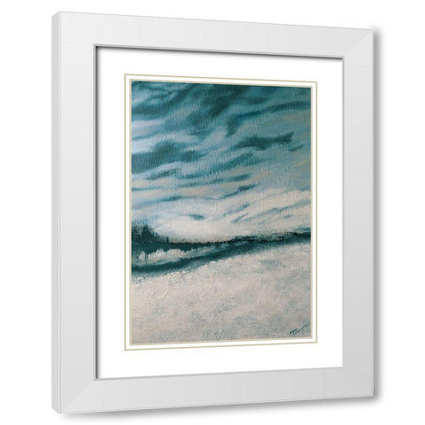 Winters Edge I White Modern Wood Framed Art Print with Double Matting by Hakimipour, Tiffany