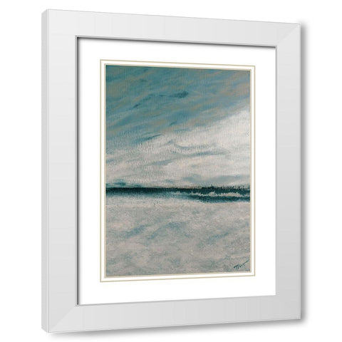 Winters Edge II White Modern Wood Framed Art Print with Double Matting by Hakimipour, Tiffany