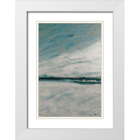 Winters Edge II White Modern Wood Framed Art Print with Double Matting by Hakimipour, Tiffany