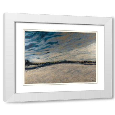 Winters Edge White Modern Wood Framed Art Print with Double Matting by Hakimipour, Tiffany