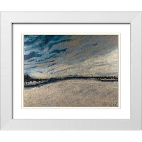 Winters Edge White Modern Wood Framed Art Print with Double Matting by Hakimipour, Tiffany