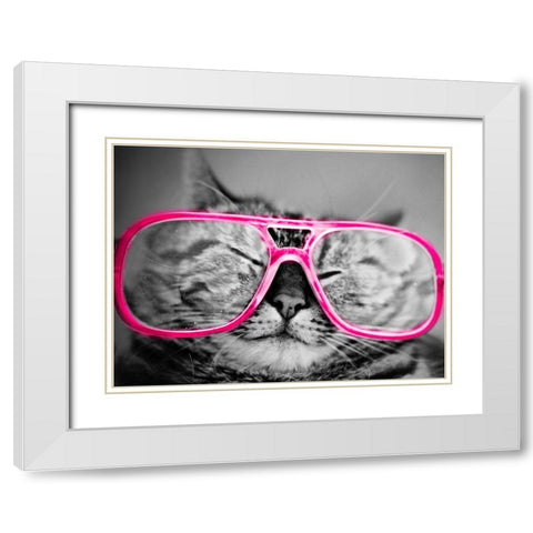 Hip Pets IV White Modern Wood Framed Art Print with Double Matting by SD Graphics Studio
