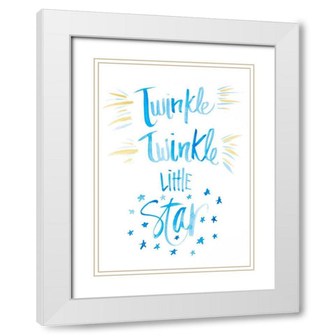 Twinkle Little Star White Modern Wood Framed Art Print with Double Matting by SD Graphics Studio