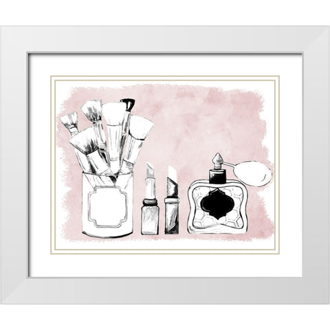 Makeup Set on Blush White Modern Wood Framed Art Print with Double Matting by Ritter, Gina