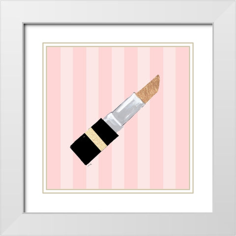 Lipstick White Modern Wood Framed Art Print with Double Matting by Ritter, Gina