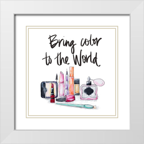 Bring Color to the World Square White Modern Wood Framed Art Print with Double Matting by Ritter, Gina
