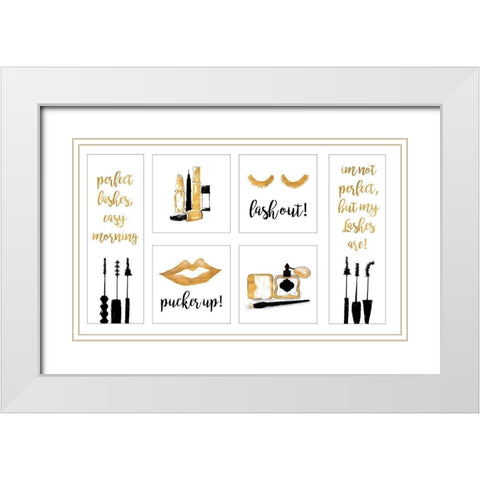 Makeup Quotes II White Modern Wood Framed Art Print with Double Matting by Ritter, Gina
