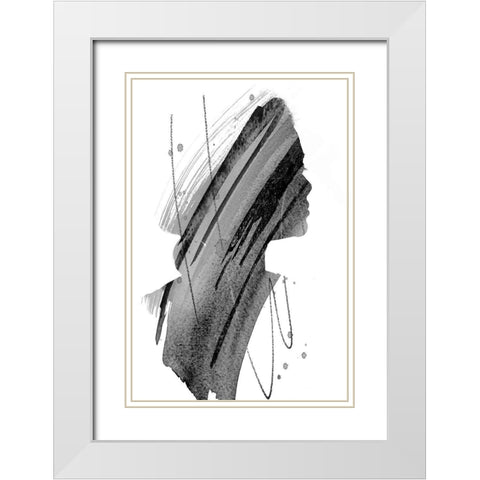 Dark Muted White Modern Wood Framed Art Print with Double Matting by Pinto, Patricia