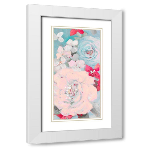 Abundant Garden Pastel I White Modern Wood Framed Art Print with Double Matting by Loreth, Lanie