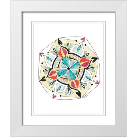 Summer Mandala White Modern Wood Framed Art Print with Double Matting by Loreth, Lanie