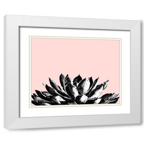 Agave on Blush White Modern Wood Framed Art Print with Double Matting by Pinto, Patricia