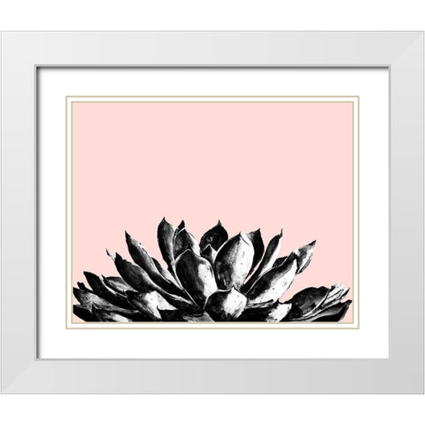 Agave on Blush White Modern Wood Framed Art Print with Double Matting by Pinto, Patricia