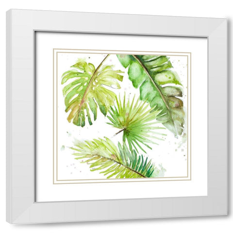 New Greens White Modern Wood Framed Art Print with Double Matting by Pinto, Patricia