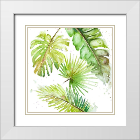 New Greens White Modern Wood Framed Art Print with Double Matting by Pinto, Patricia