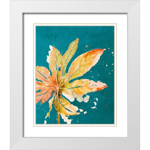 Palma Nueva on Teal White Modern Wood Framed Art Print with Double Matting by Pinto, Patricia