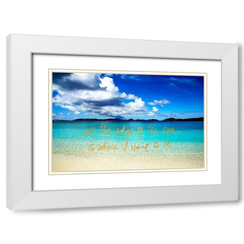 At the Edge of the Sea White Modern Wood Framed Art Print with Double Matting by Mansfield, Kathy