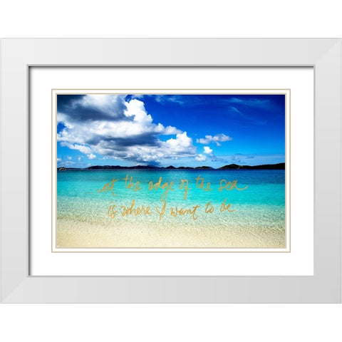 At the Edge of the Sea White Modern Wood Framed Art Print with Double Matting by Mansfield, Kathy