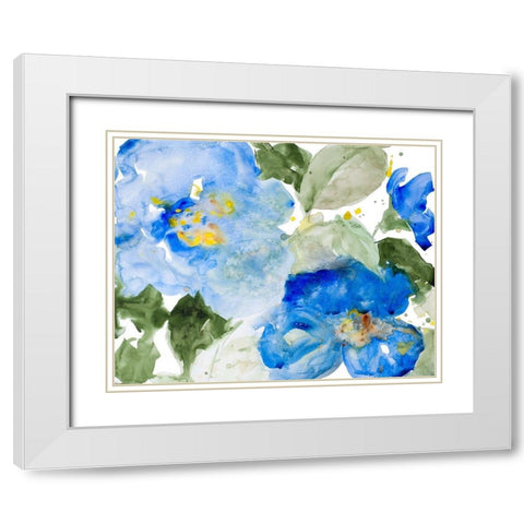 Flowers in the Rain I White Modern Wood Framed Art Print with Double Matting by Loreth, Lanie