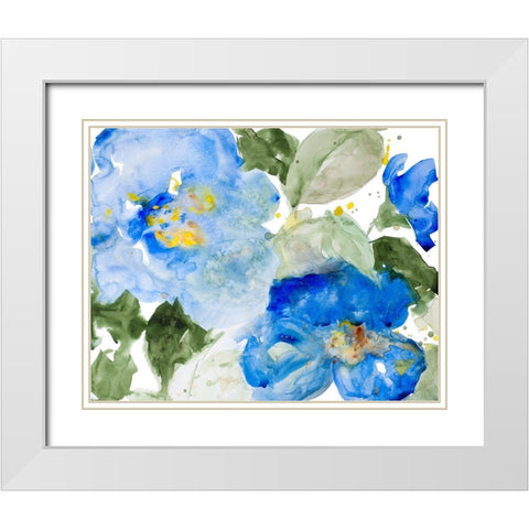Flowers in the Rain I White Modern Wood Framed Art Print with Double Matting by Loreth, Lanie