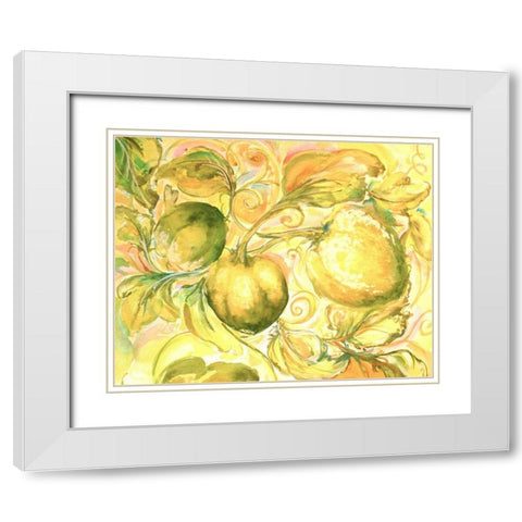 Fall Garden III White Modern Wood Framed Art Print with Double Matting by Diannart