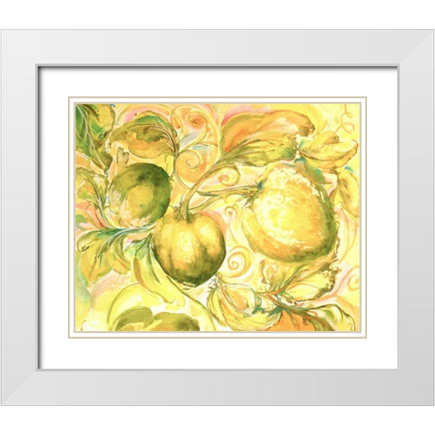 Fall Garden III White Modern Wood Framed Art Print with Double Matting by Diannart