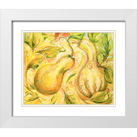 Fall Garden I White Modern Wood Framed Art Print with Double Matting by Diannart