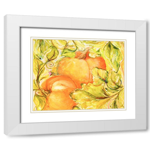Fall Garden IV White Modern Wood Framed Art Print with Double Matting by Diannart